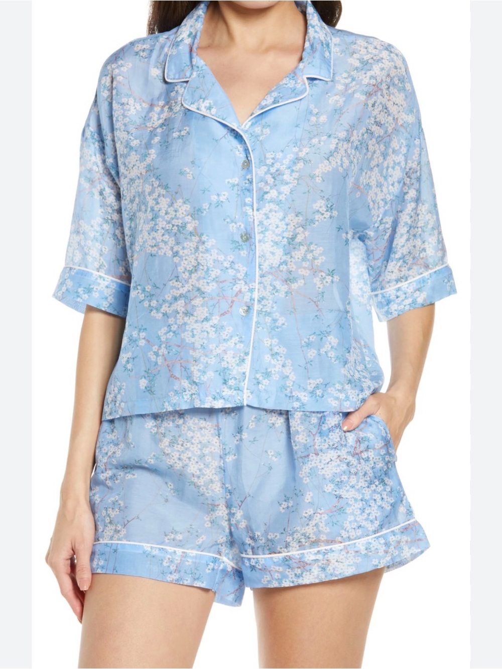 Anthropologie Papinelle Cheri Blossom PJ Short Set Size Medium NWT